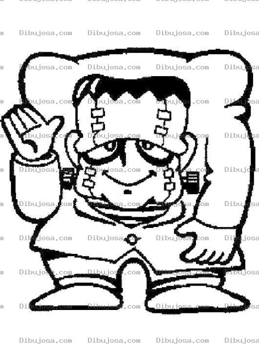 Dibujo para colorear Dibujo De Franqunestain Jorobado Para Pintar Y Colorear A Frankestein Con Joroba