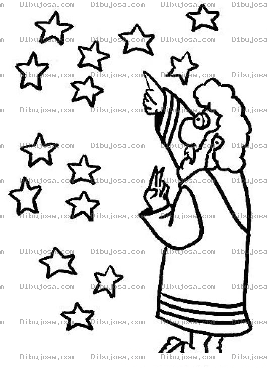 Dibujo para colorear Dibujo De Abraham Contando Las Estrellas Del Cielo Para Pintar Y Colorear La Descendencia De Abraham