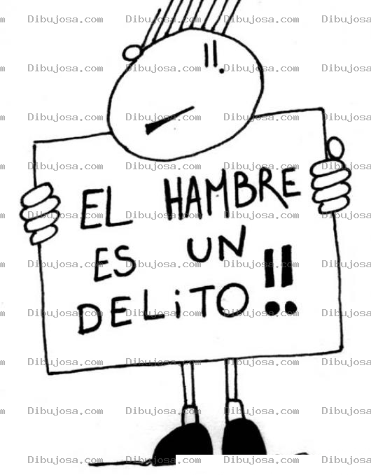 Dibujo para colorear El Hambre Es Un Delito Dibujo Para Imprimir Pintar Y Colorear