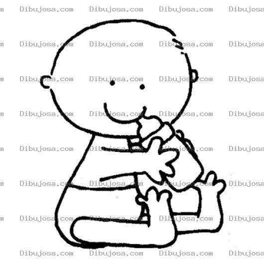 Dibujo para colorear Dibujo De Bebe Con Pacha Para Imprimir Pintar Y Colorear Pequenito Tomando Biberon