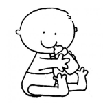 Dibujo para colorear Dibujo De Bebe Con Pacha Para Imprimir Pintar Y Colorear Pequenito Tomando Biberon