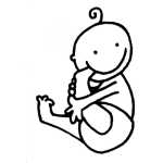 Dibujo para colorear Dibujo De Bebe Chupandose Los Dedos Del Pie Para Pintar Y Colorear
