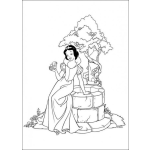 Dibujo para colorear Blanca Nieves en el pozo de los deseos
