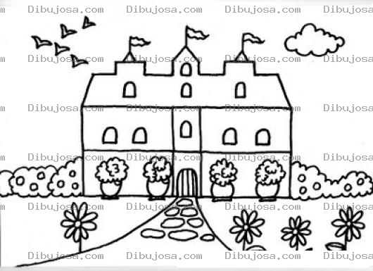 Dibujo para colorear Colorear casa grande