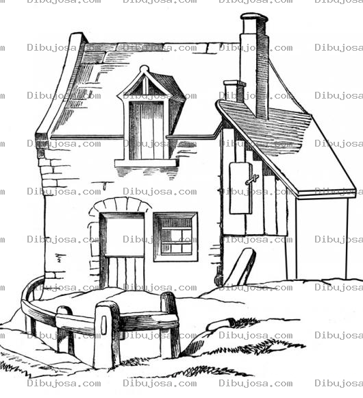 Dibujo para colorear Colorear casa de campo