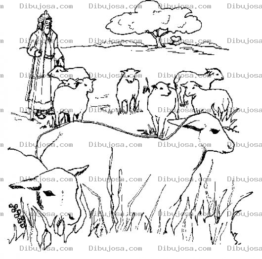 Dibujo para colorear Pastor De Ovejas Para Pintar Y Colorear