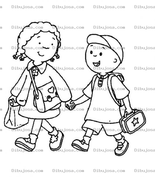 Dibujo para colorear Dibujo De Caillou Con Su Novia Tomados De La Mano Para Pintar Y Colorear A La Novia De Caillou