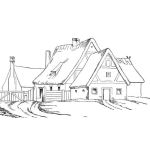 Dibujo para colorear Colorear casa grande de campo