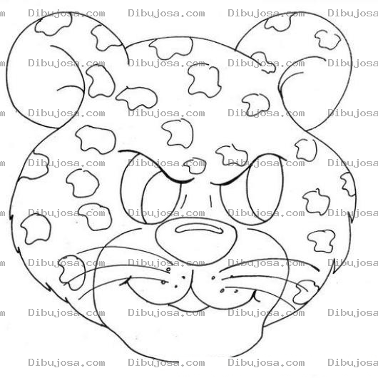 Dibujo para colorear Cara De Leopardo Para Pintar Y Colorear