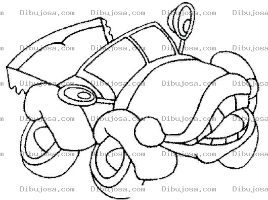 Dibujo para colorear Dibujo De Carro Con Boca Para Pintar Y Colorear Cacharrito Perol