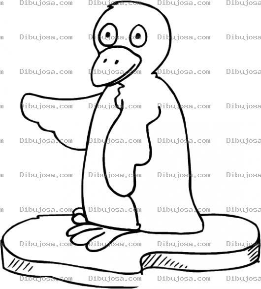 Dibujo para colorear Dibujo De Un Pinguino Sobre Un Bloque De Hielo Para Pintar Pinguinito Flotando En Tempano De Hielo