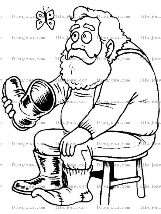 Dibujo para colorear Dibujo De Santa Claus Quitandose Una Bota Para Pintar Y Colorear La Bota Del Viejito Pascuero