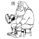 Dibujo para colorear Dibujo De Santa Claus Quitandose Una Bota Para Pintar Y Colorear La Bota Del Viejito Pascuero