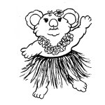 Dibujo para colorear Dibujo De Osita Koala Hawaiiana Para Pintar Y Colorear Koala Con Traje De Hawaii