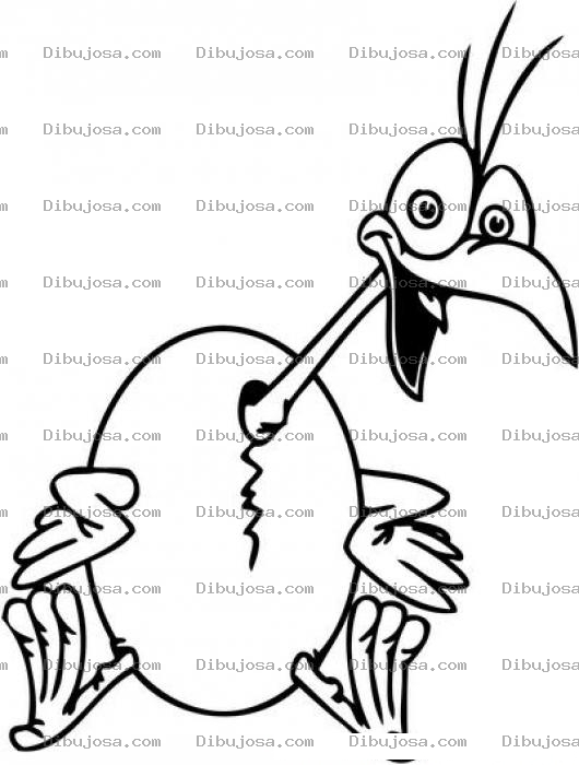 Dibujo para colorear Dibujo De Pajaro Saliedo De Un Cascaron Para Pintar Y Colorear