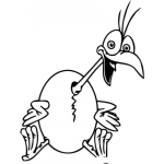 Dibujo para colorear Dibujo De Pajaro Saliedo De Un Cascaron Para Pintar Y Colorear