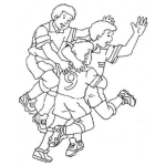 Dibujo para colorear Dibujo De Celebracion De Gol Para Pintar Y Colorear Chicos Futbolistas Celebrando Un Golaso