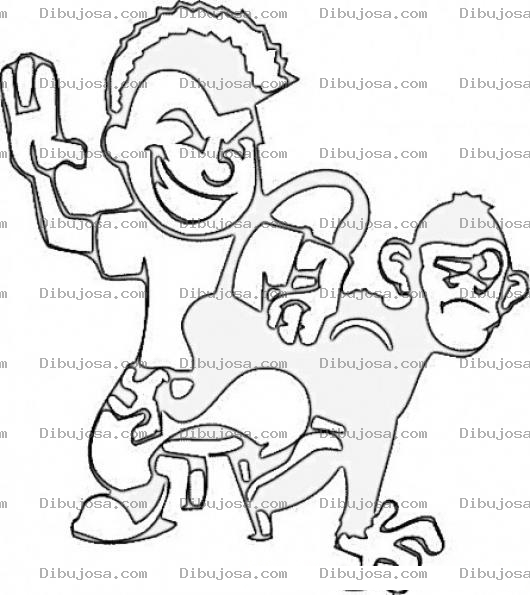 Dibujo para colorear Dibujo De Nino Nalgueando A Un Mono Para Pintar Y Colorear Nalgadas A Un Mico