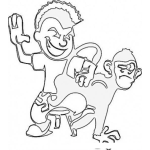 Dibujo para colorear Dibujo De Nino Nalgueando A Un Mono Para Pintar Y Colorear Nalgadas A Un Mico