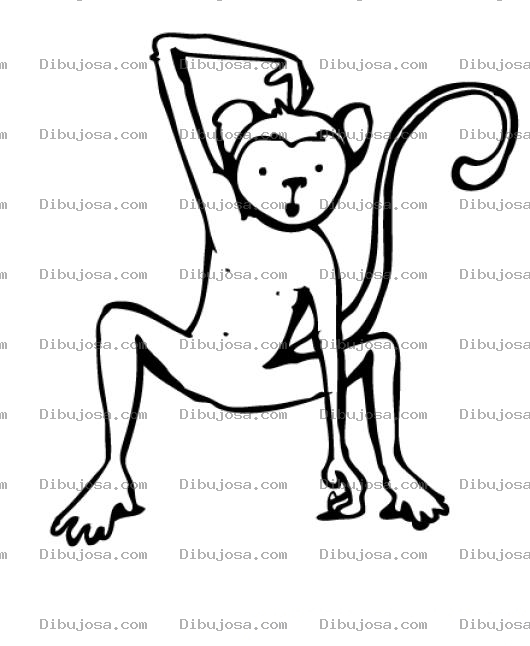 Dibujo para colorear Dibujo De Miquito Para Pintar Y Colorear Monito Rascandose La Cabeza