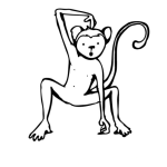 Dibujo para colorear Dibujo De Miquito Para Pintar Y Colorear Monito Rascandose La Cabeza