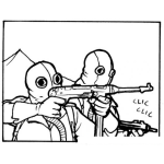 Dibujo para colorear Dibujo De Soldados Sin Balas Para Pintar Y Colorear armas sin municiones