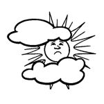 Dibujo para colorear Colorear Dia Nublado Para Pintar Dibuj De Sol Tapado Por Nubes