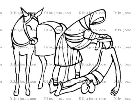 Dibujo para colorear Elbuensamaritano Dibujo Del Buen Samaritano Para Pintar Y Colorear Al Zamaritano De Samaritana