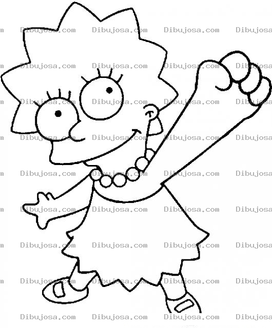 Dibujo para colorear Lisasimpson Va Por Mano Dura Dibujo Para Pintar Y Colorear A Lisa Simpson Hermana De Bartsimpson