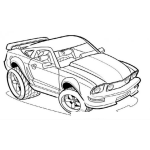 Dibujo para colorear Dibujo De Coche Veloz Para Pintar Y Colorear Automovil Mustang De Carreras Con Colita De Pato