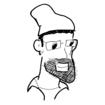Dibujo para colorear Dibujo De Hombre Barbado Con Gorro De Lana Y Arete Para Pintar Y Colorear