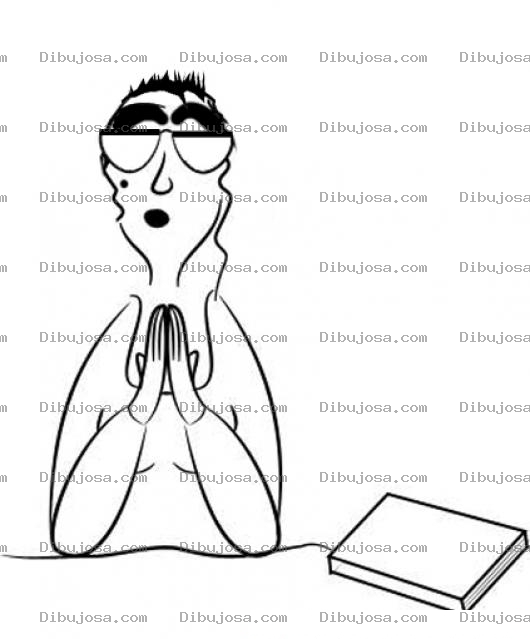 Dibujo para colorear Dibujo De Mujer Orando Para Pintar Y Colorear