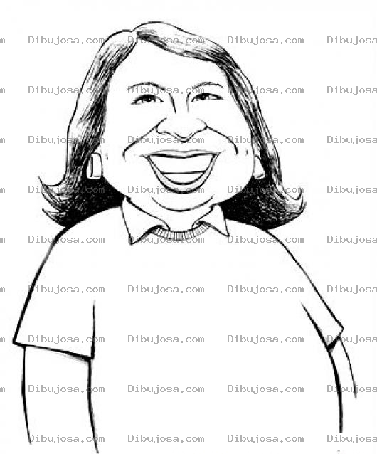 Dibujo para colorear Dibujo De Mujer Gordita Con Una Gran Sonrisa Para Pintar Y Colorear