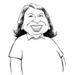 Dibujo para colorear Dibujo De Mujer Gordita Con Una Gran Sonrisa Para Pintar Y Colorear
