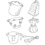Dibujo para colorear Dibujo De Utensilios De Cocina Para Pintar Y Colorear