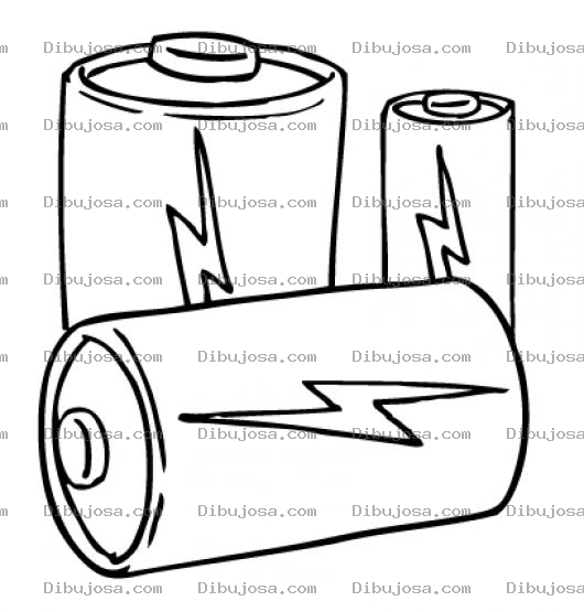 Dibujo para colorear Dibujo De Baterias Alcalinas Aa Y Aaa Para Pintar Y Colorear Pilas Alcalinas Recargables