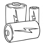 Dibujo para colorear Dibujo De Baterias Alcalinas Aa Y Aaa Para Pintar Y Colorear Pilas Alcalinas Recargables