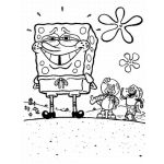 Dibujo para colorear Colorear a Bob Esponja riendo