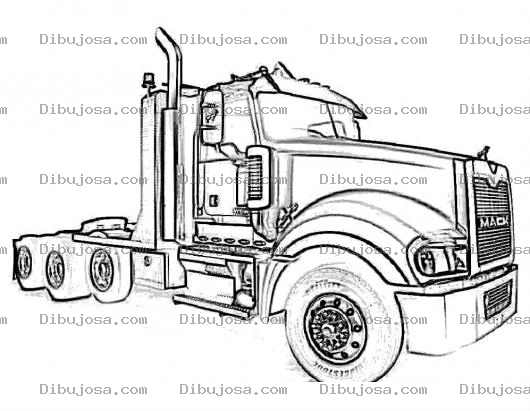 Dibujo para colorear Dibujo De Cabezal MACK Para Pintar Y Coloera Dibujos De Transporte Pesado