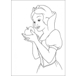 Dibujo para colorear La manzana de Blanca Nieves