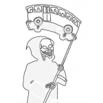 Dibujo para colorear Busazo Dibujo Del Bus De La Muerte Para Pintar Y Colorear Bus Sin Frenos Sin Seguro Y Conducido A Toda Velocidad Por Piloto Imprudente E Irresponsable