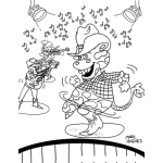 Dibujo para colorear Dibujo De Marrano Con Puel De Jirafa Bailando Musica Country Para Pintar Y Colorear