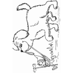 Dibujo para colorear Dibujo De Duende Halando Un Perrito Para Pintar Y Colorear