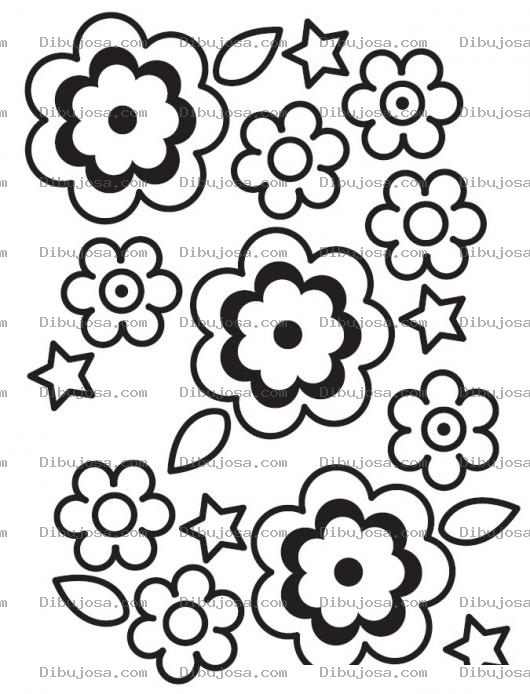 Dibujo para colorear Colorear Hoja De Flores Para Imprimir Y Pintar