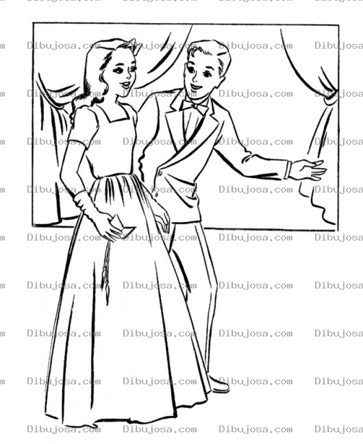 Dibujo para colorear Las Damas Primero Dibujo De Novio Caballeroso Dando Su Lugar A Su Novia Para Pintar Y Colorear Caballero Diciendo Lasdamasprimero