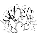 Dibujo para colorear Dibujo De Chuza De Boliche Para Pintar Y Colorear Chusa De Bolos Con Todols Los Pines Botados