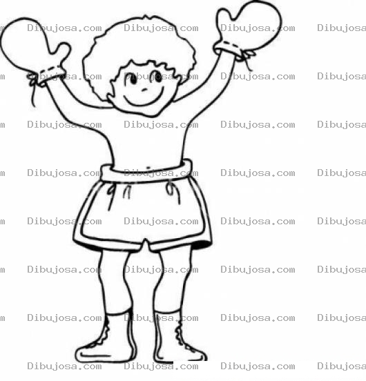 Dibujo para colorear Nino Boxeador Para Pintar Y Colorear Chico Con Guantes De Box