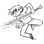 Dibujo para colorear Dibujo De Nino Con Espada De Fuego Para Pintar Y Colorear Chco Con Espada En Llamas