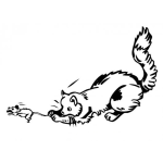 Dibujo para colorear Dibujo De Gato Cazando A Un Raton Para Pintar Y Colorear Gato Atrapando Raton