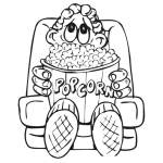 Dibujo para colorear Nino Comiendo Palomitas De Maiz Dibujo Para Colorear Chico En El Cine Comiendo Poporopos